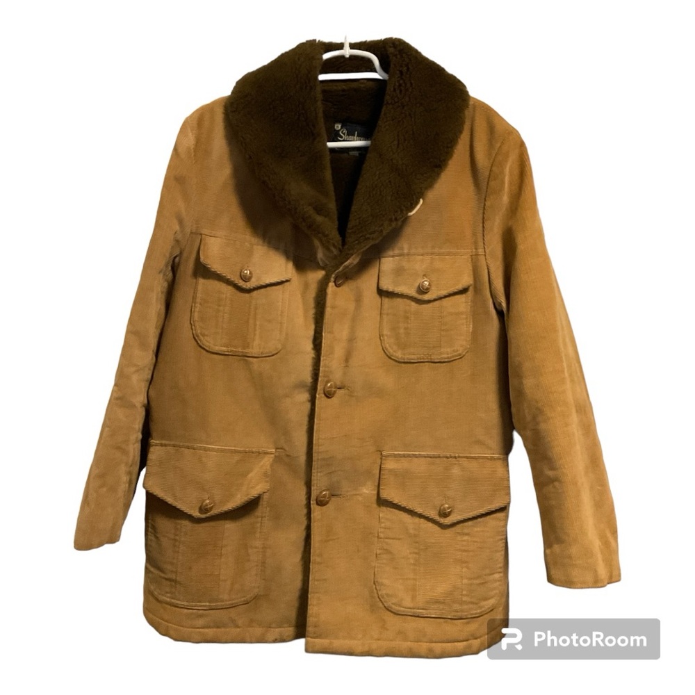 Vintage Shanhouse Mens Sz 42 Corduroy Cold Weather Faux Fur Lined Coat Jacket